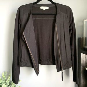 LOFT Mixed Media Moto Jacket (Black) XXS